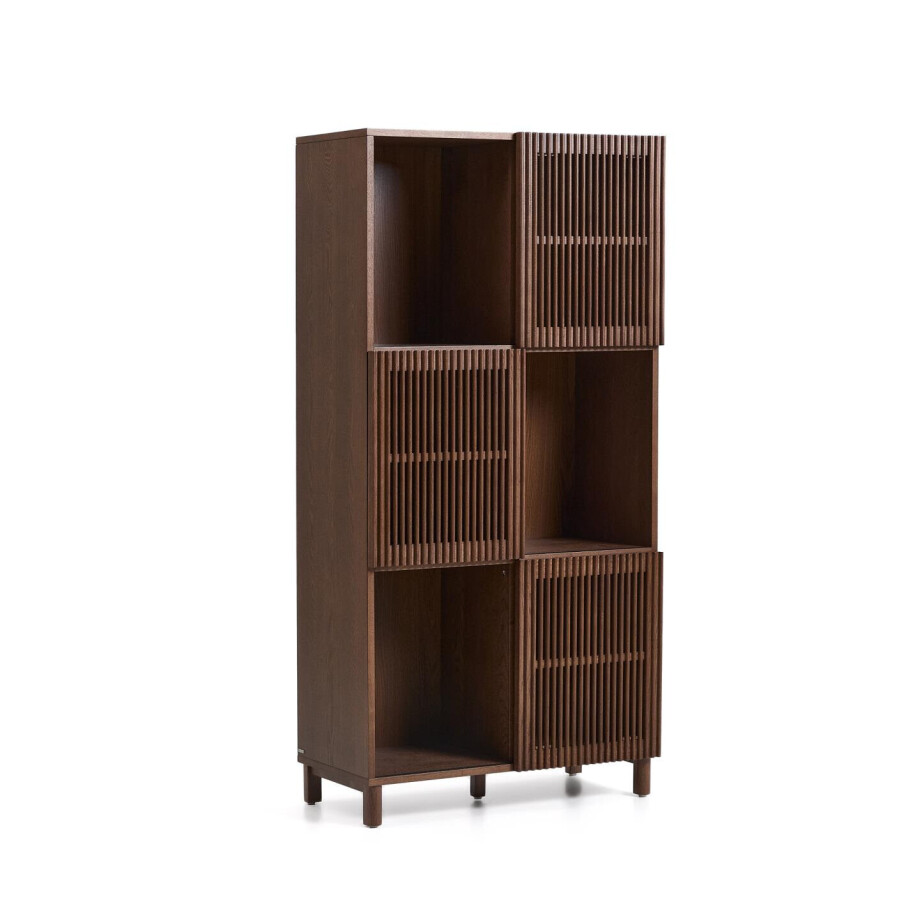 Kave Home Opbergkast 'Beyla' Essenhout, 170 x 85cm, kleur Walnoot afbeelding 1