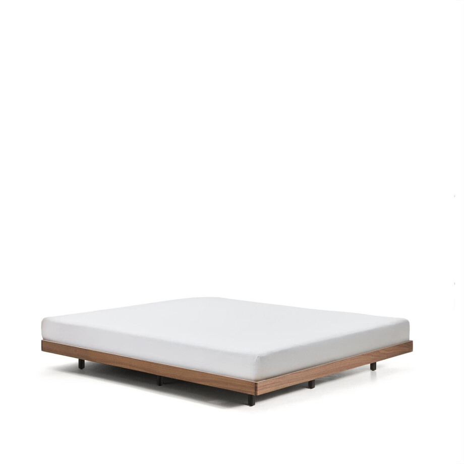 Kave Home Bed 'Norlen' Walnootfineer, 160 x 200cm afbeelding 