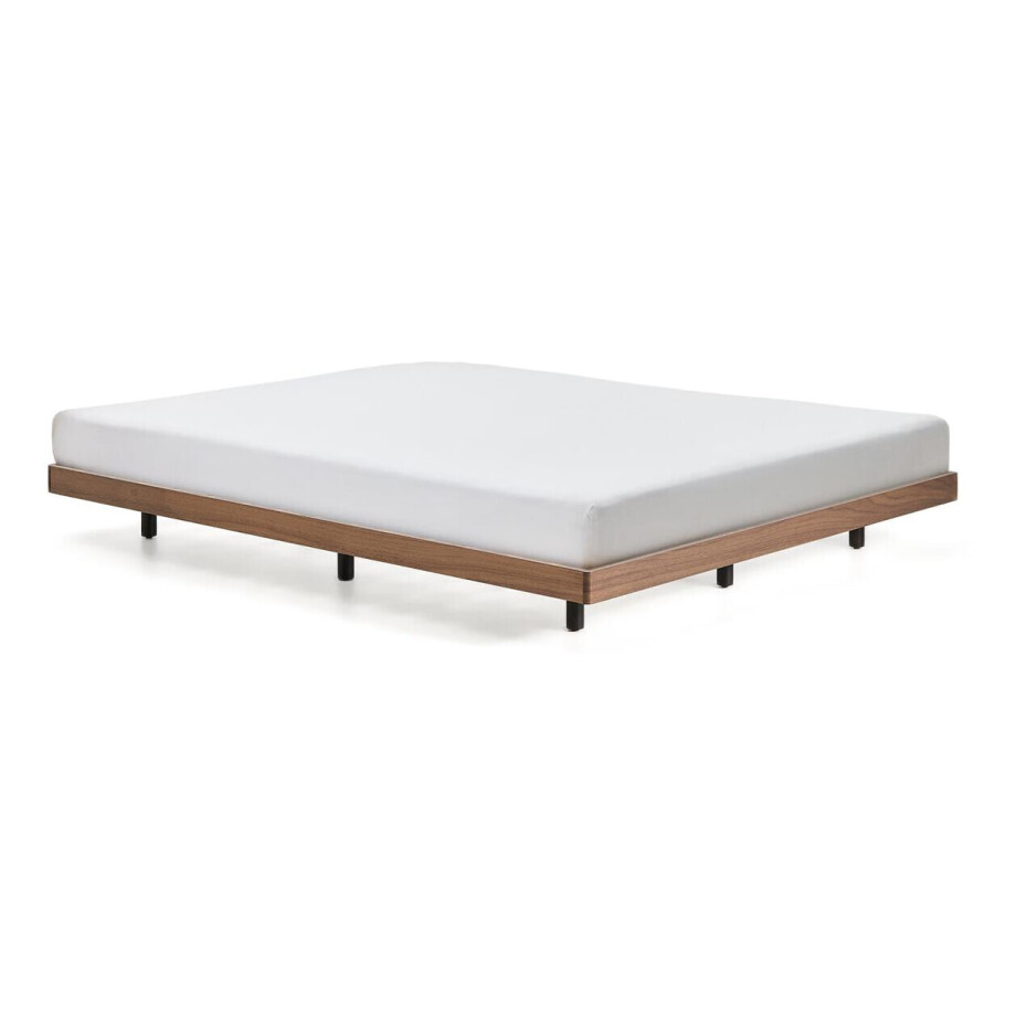 Kave Home Bed 'Norlen' Walnootfineer, 180 x 200cm afbeelding 