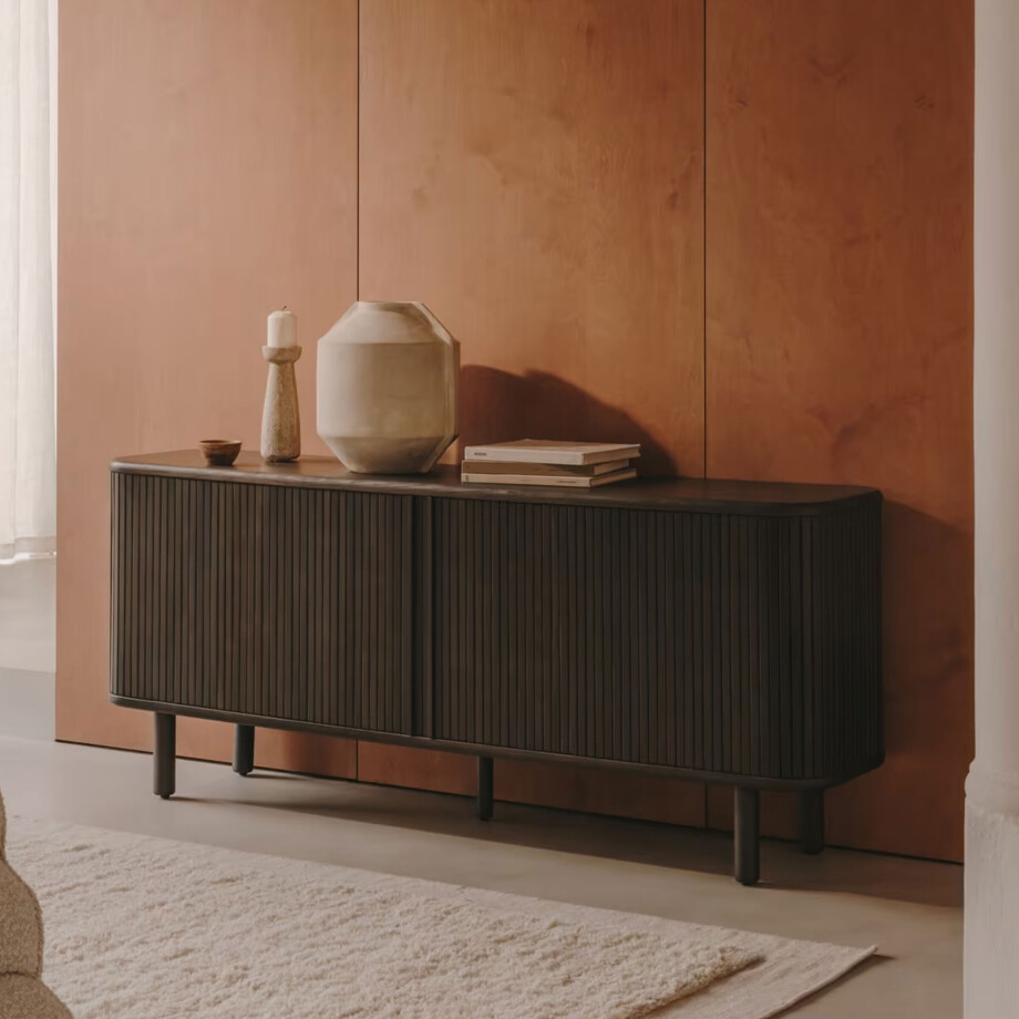 Kave Home Dressoir 'Mailen' Essenhout, 180cm, kleur Donkerbruin afbeelding 1