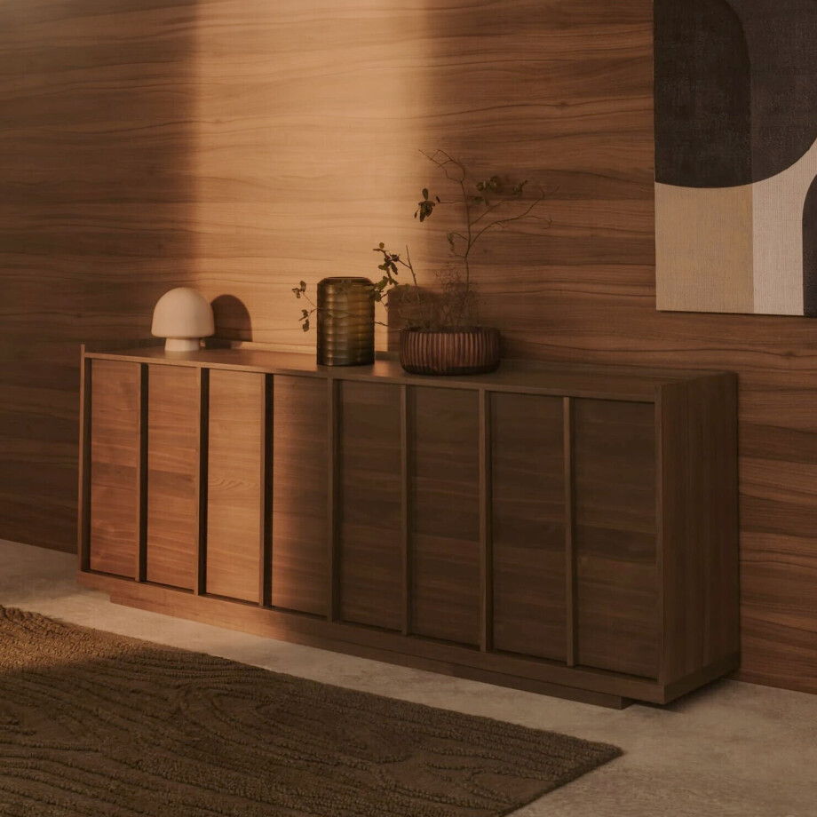 Kave Home Dressoir 'Onix' Notenfineer, 200cm afbeelding 