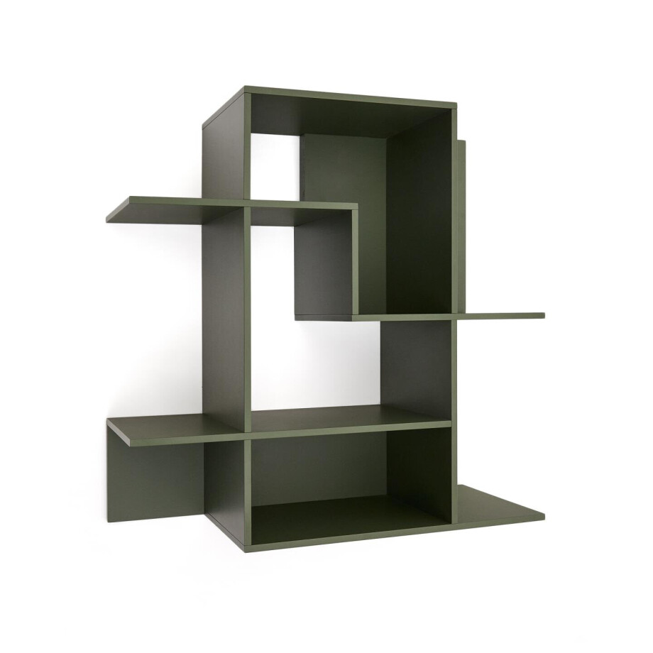 Kave Home Modulair Wandrek 'Ina' MDF, 80 x 80cm, kleur Donkergroen afbeelding 1