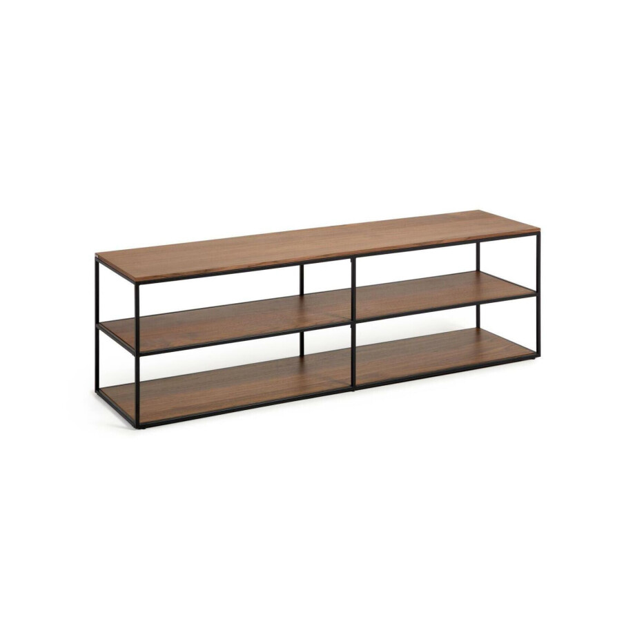 Kave Home TV-meubel 'Yoana' Walnoot en metaal, 160cm, kleur Bruin Kave Home TV-meubel 'Yoana' Walnoot en metaal, 160cm, kleur Bruin afbeelding 1