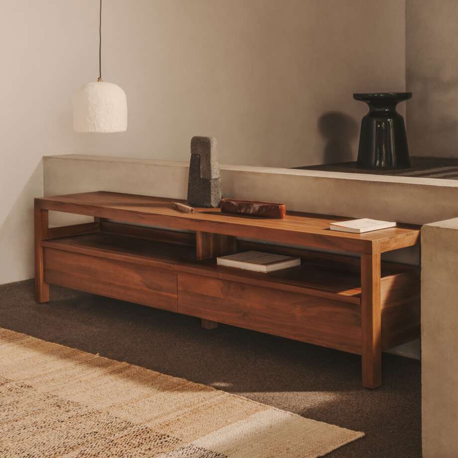 Kave Home TV-meubel 'Sashi' Teakhout, 200cm afbeelding 