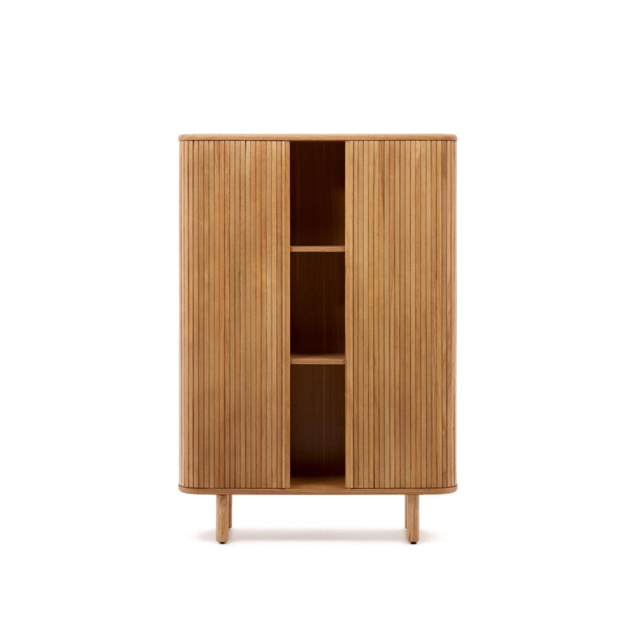 Kave Home Opbergkast 'Mailen' Essenhout, 140 x 110cm, kleur Naturel Kave Home Opbergkast 'Mailen' Essenhout, 140 x 110cm, kleur Naturel afbeelding 1
