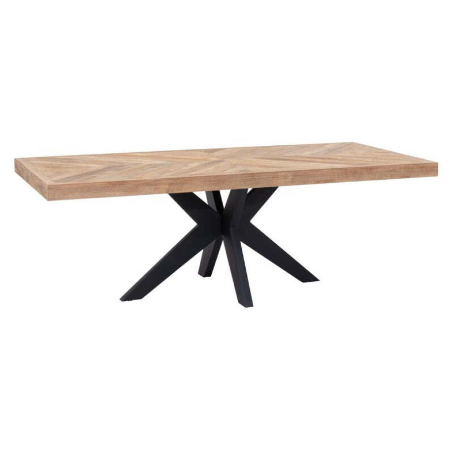 DTP Home Eettafel 'Einstein' Hongaarse punt, Teakhout, 220 x 100cm afbeelding 1