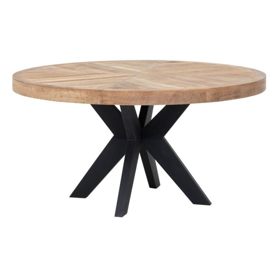 DTP Home Ronde Eettafel 'Einstein' Hongaarse punt, Teakhout, 150cm afbeelding 1