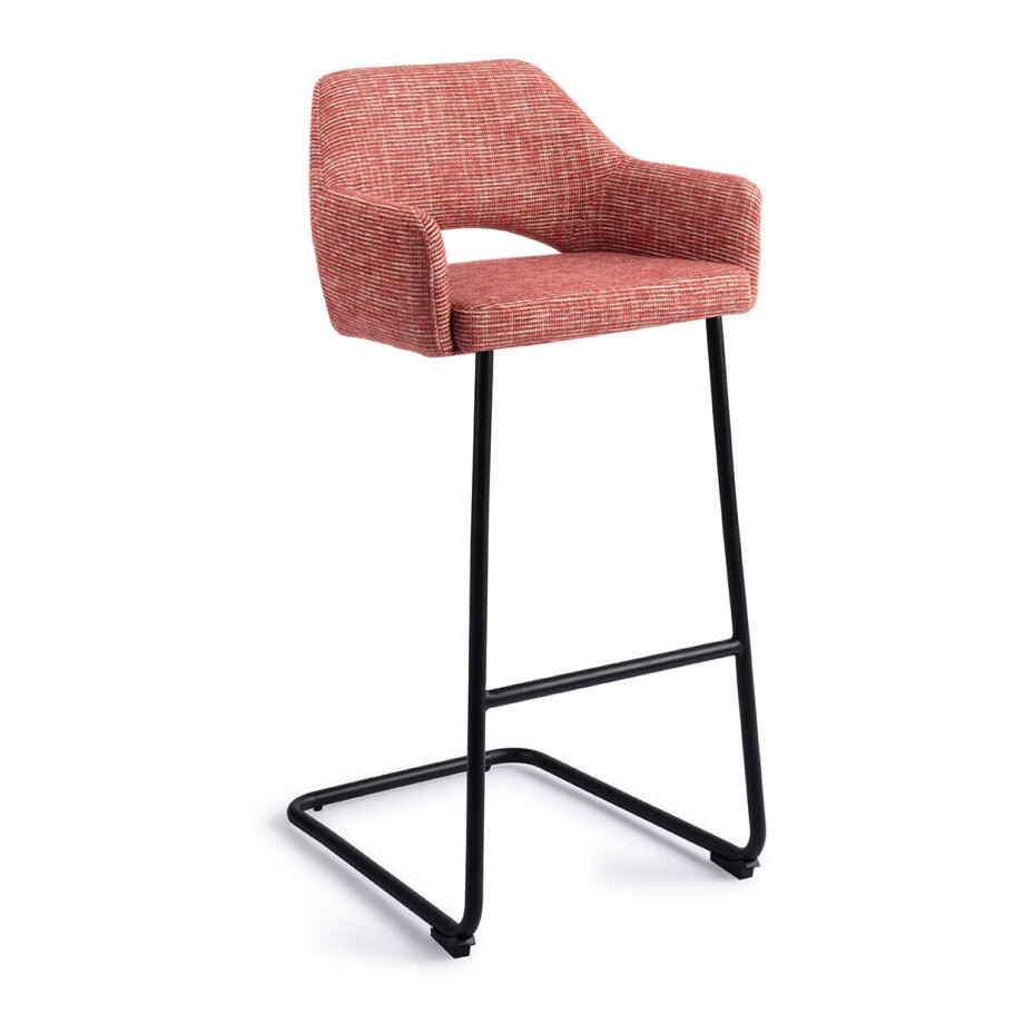 Jesper Home Barkruk 'Yanai' Arch Black, kleur Berry Bars (zithoogte 75cm) afbeelding 1