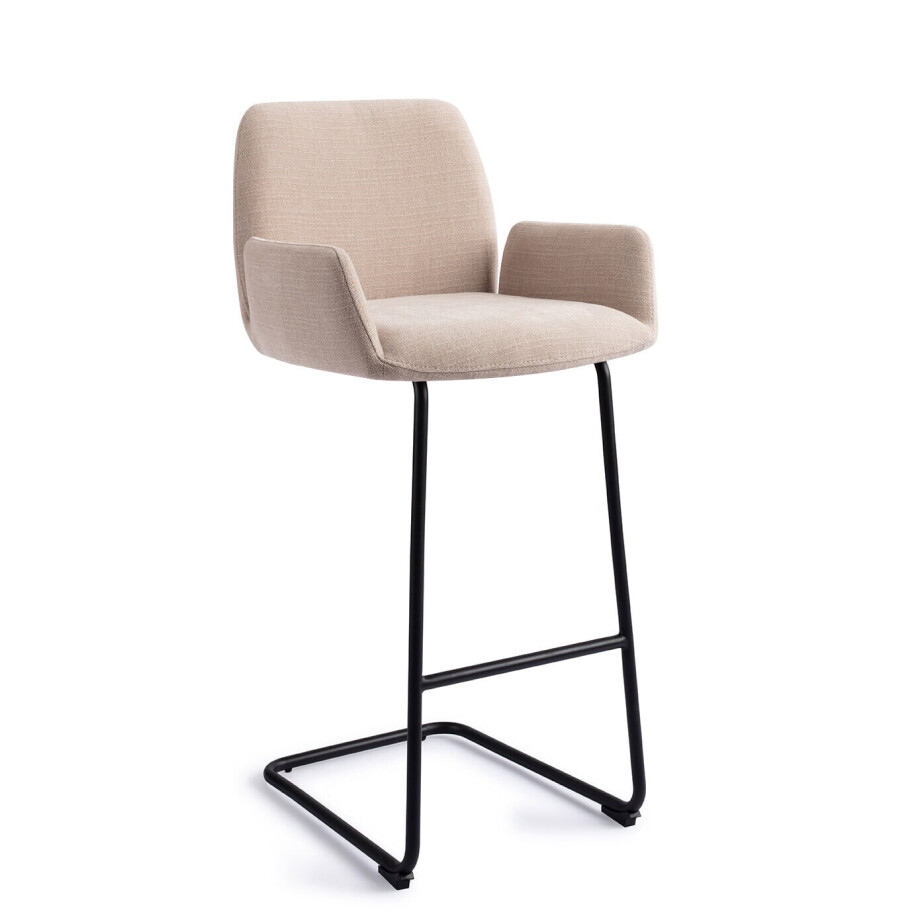 Jesper Home Barkruk 'Misaki' Arch Black, kleur Sand Strand (zithoogte 75cm) Jesper Home Barkruk 'Misaki' Arch Black, kleur Sand Strand (zithoogte 75cm) afbeelding 1