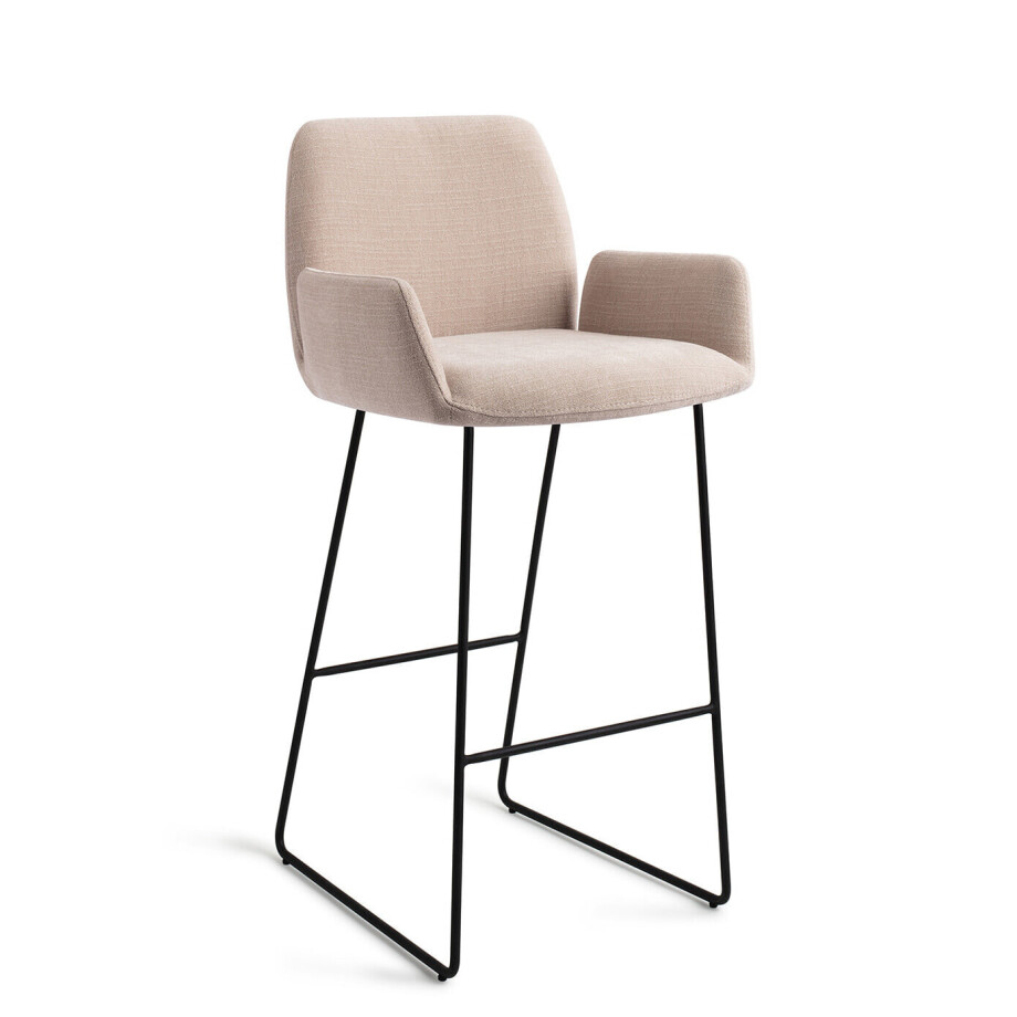 Jesper Home Barkruk 'Misaki' Slide Black, kleur Sand Strand (zithoogte 75cm) afbeelding 1