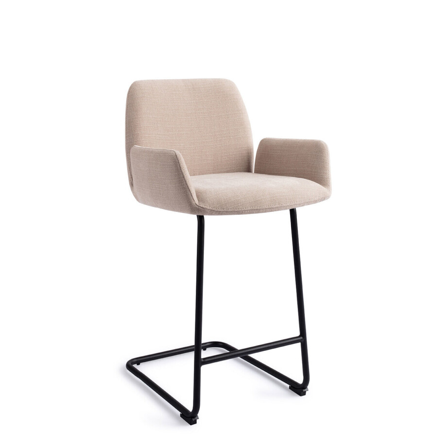 Jesper Home Barstoel 'Misaki' Arch Black, kleur Sand Strand (zithoogte 66cm) Jesper Home Barstoel 'Misaki' Arch Black, kleur Sand Strand (zithoogte 66cm) afbeelding 1