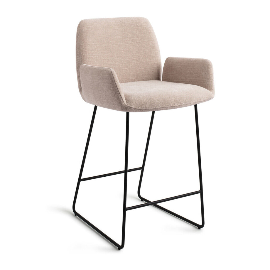 Jesper Home Barstoel 'Misaki' Slide Black, kleur Sand Strand (zithoogte 66cm) Jesper Home Barstoel 'Misaki' Slide Black, kleur Sand Strand (zithoogte 66cm) afbeelding 1