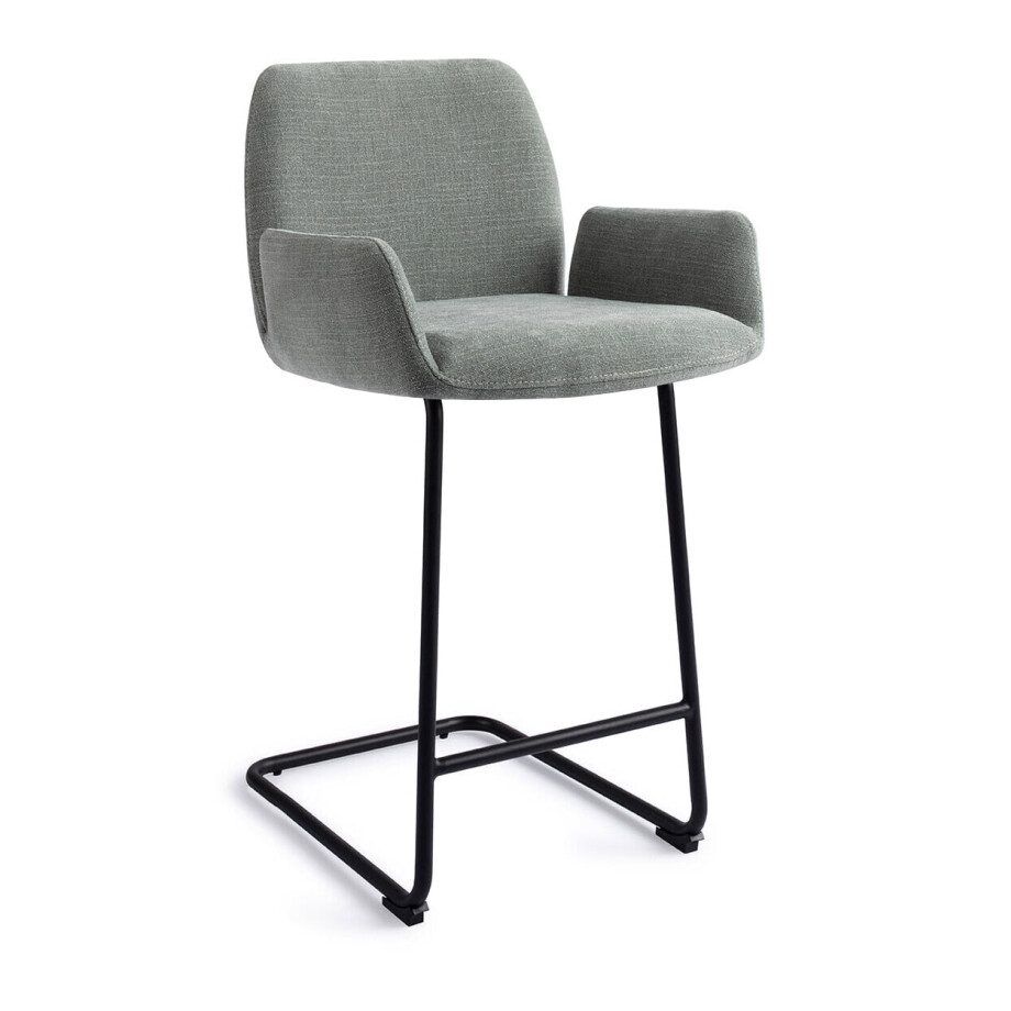 Jesper Home Barstoel 'Misaki' Arch Black, kleur Blue Breezy (zithoogte 65cm) Jesper Home Barstoel 'Misaki' Arch Black, kleur Blue Breezy (zithoogte 65cm) afbeelding 1