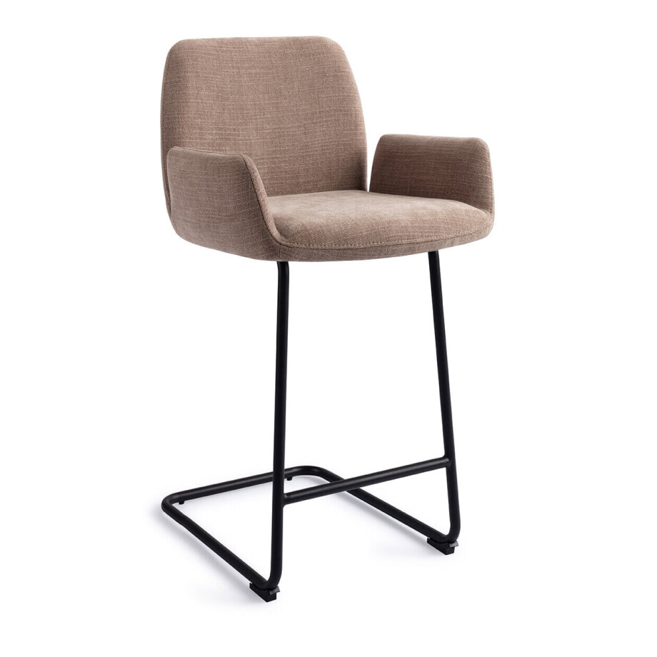 Jesper Home Barstoel 'Misaki' Arch Black, kleur Mocha Mist (zithoogte 66cm) Jesper Home Barstoel 'Misaki' Arch Black, kleur Mocha Mist (zithoogte 66cm) afbeelding 1