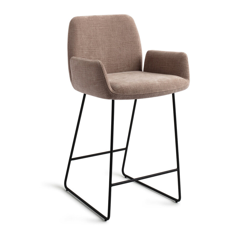 Jesper Home Barstoel 'Misaki' Slide Black, kleur Mocha Mist (zithoogte 66cm) Jesper Home Barstoel 'Misaki' Slide Black, kleur Mocha Mist (zithoogte 66cm) afbeelding 1