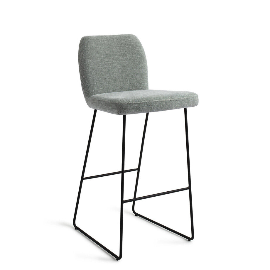 Jesper Home Barkruk 'Ikata' Slide Black, kleur Breezy Blue (zithoogte 75cm) afbeelding 1