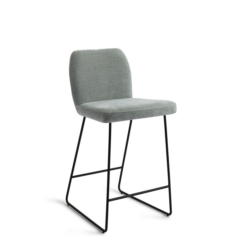 Jesper Home Barstoel 'Ikata' Slide Black, kleur Breezy Blue (zithoogte 65cm) afbeelding 1