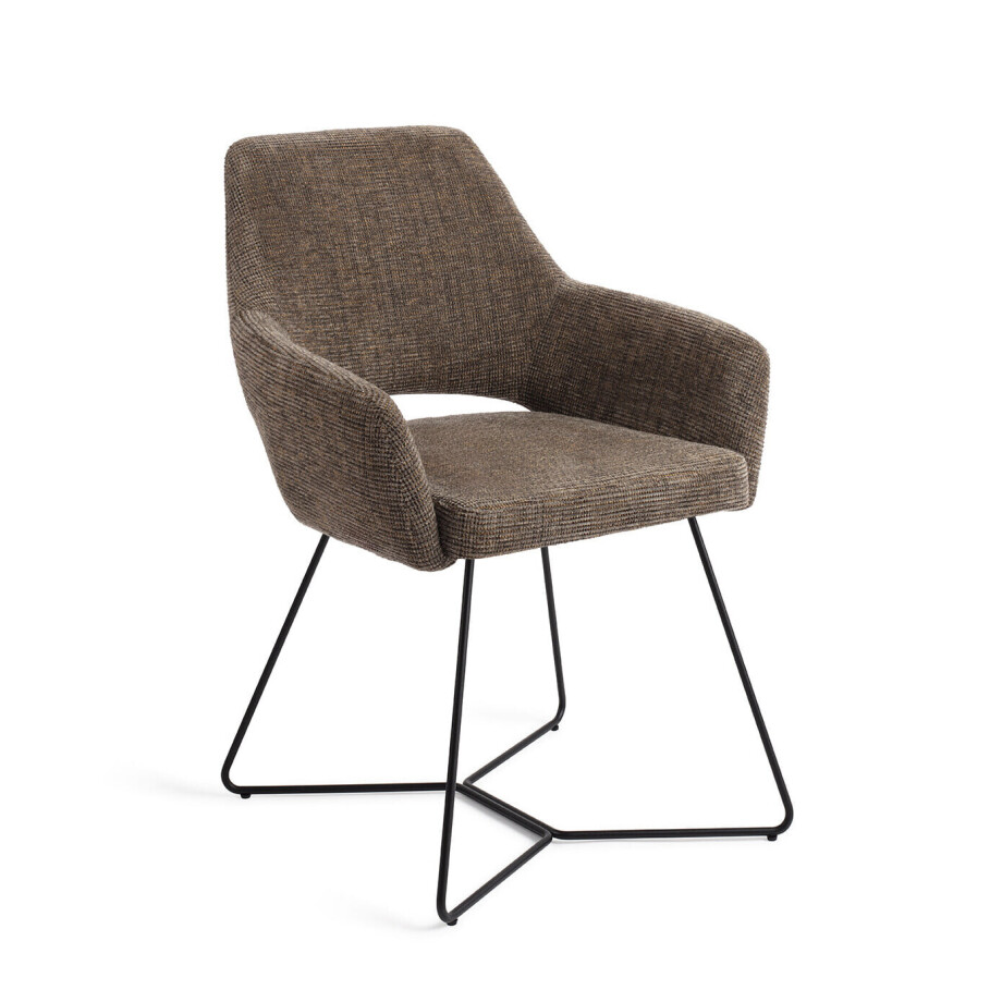 Jesper Home Eetkamerstoel 'Yanai' Beehive Black, kleur Checked Chestnut Jesper Home Eetkamerstoel 'Yanai' Beehive Black, kleur Checked Chestnut afbeelding 1