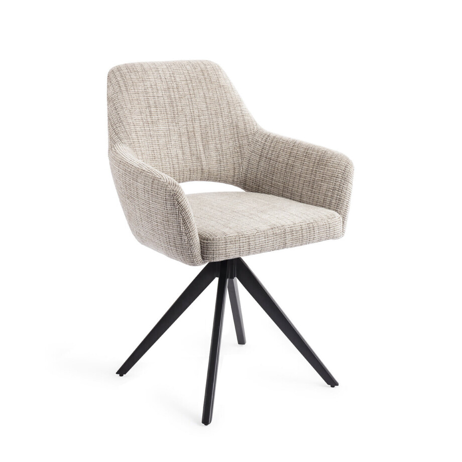 Jesper Home Draaibare Eetkamerstoel 'Yanai' Turn Black, kleur Caramel Grid Jesper Home Draaibare Eetkamerstoel 'Yanai' Turn Black, kleur Caramel Grid afbeelding 1