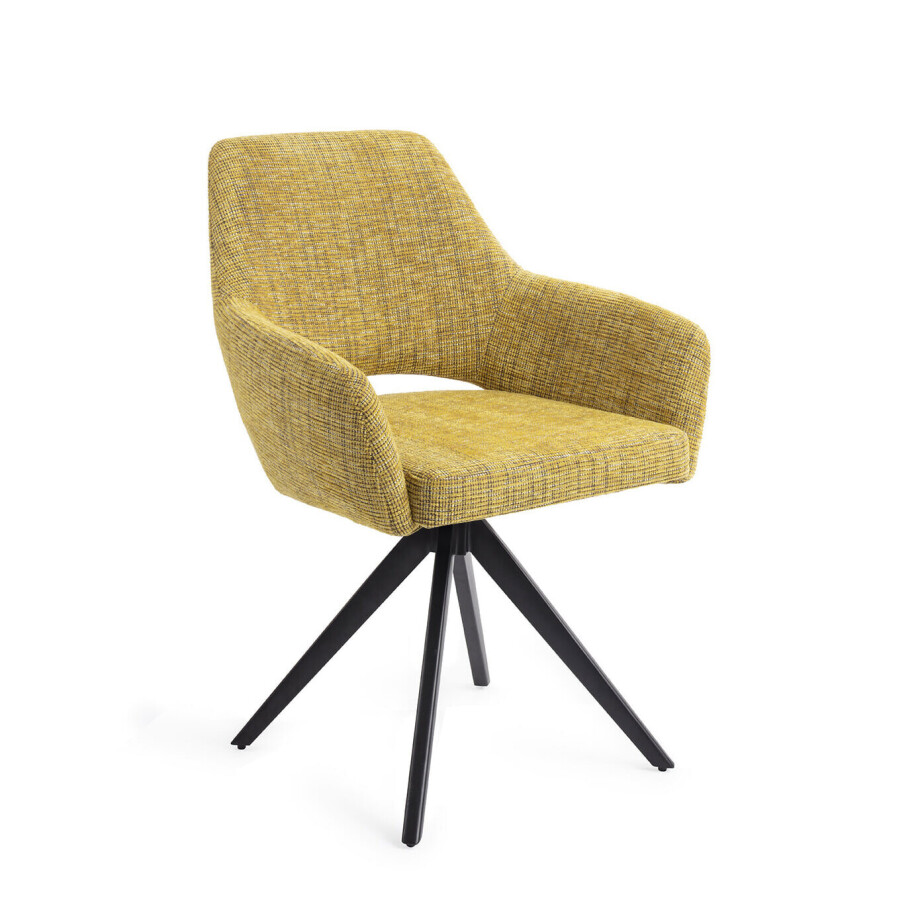 Jesper Home Eetkamerstoel 'Yanai' Turn Black, kleur Lemon Lines afbeelding 1