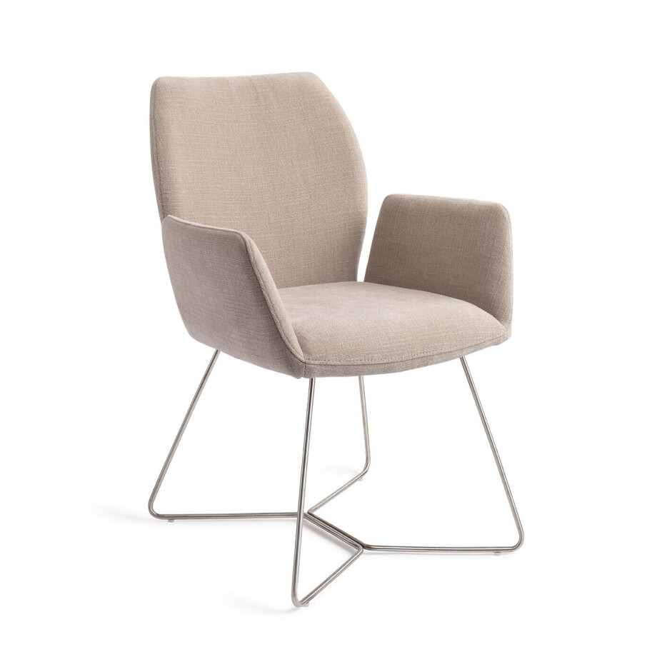Jesper Home Eetkamerstoel 'Misaki' Beehive Steel, kleur Sand Strand afbeelding 1
