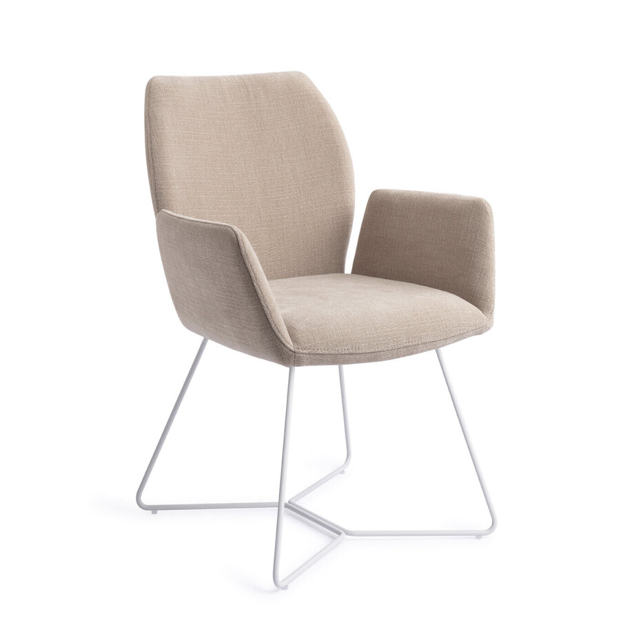 Jesper Home Eetkamerstoel 'Misaki' Beehive White, kleur Sand Strand afbeelding 1