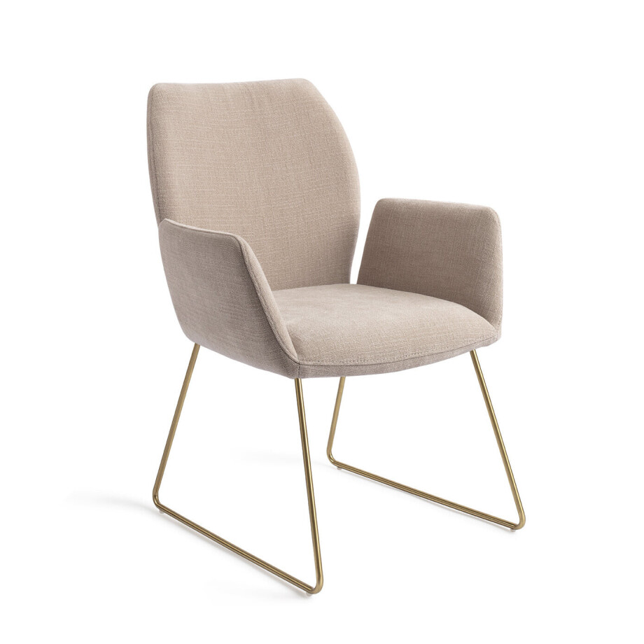 Jesper Home Eetkamerstoel 'Misaki' Slide Gold, kleur Sand Strand Jesper Home Eetkamerstoel 'Misaki' Slide Gold, kleur Sand Strand afbeelding 1