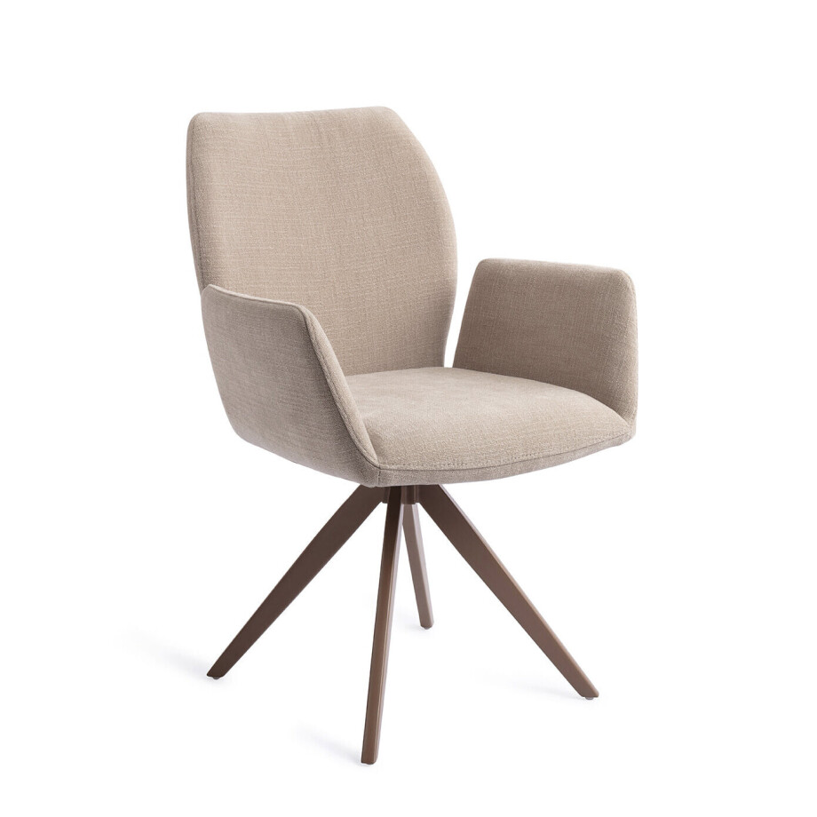 Jesper Home Draaibare Eetkamerstoel 'Misaki' Turn Brown, kleur Sand Strand afbeelding 1