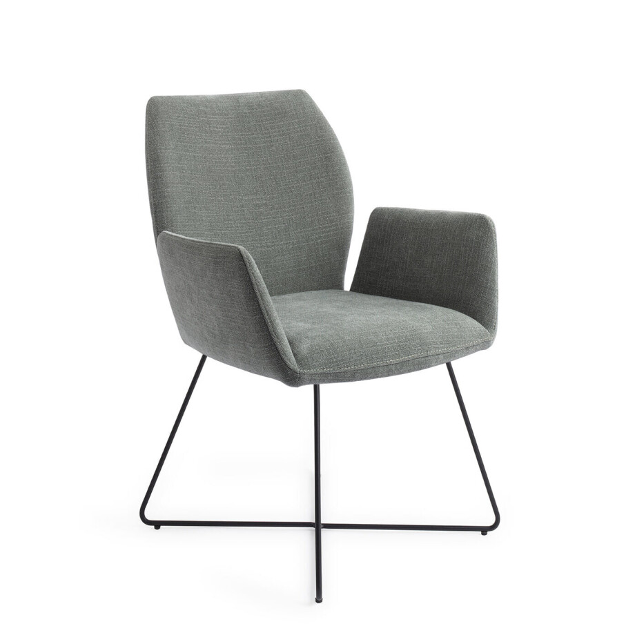 Jesper Home Eetkamerstoel 'Misaki' Cross Black, kleur Breezy Blue afbeelding 1