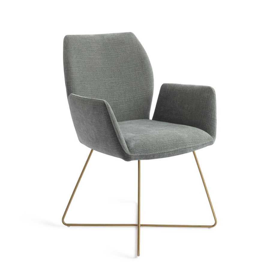 Jesper Home Eetkamerstoel 'Misaki' Cross Gold, kleur Breezy Blue Jesper Home Eetkamerstoel 'Misaki' Cross Gold, kleur Breezy Blue afbeelding 1