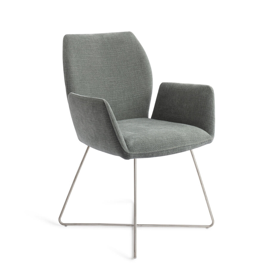 Jesper Home Eetkamerstoel 'Misaki' Cross Steel, kleur Breezy Blue afbeelding 1