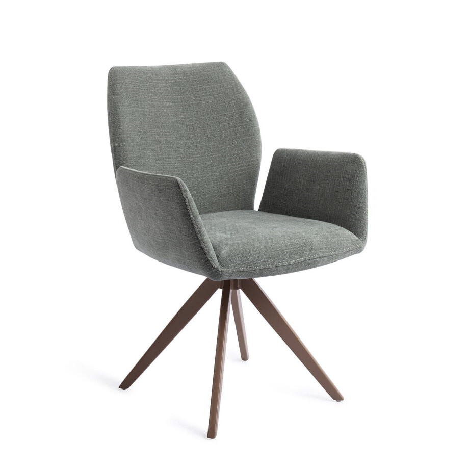 Jesper Home Draaibare Eetkamerstoel 'Misaki' Turn Brown, kleur Breezy Blue afbeelding 1