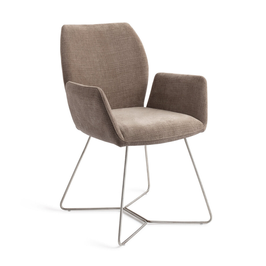 Jesper Home Eetkamerstoel 'Misaki' Beehive Steel, kleur Mocha Mist afbeelding 1