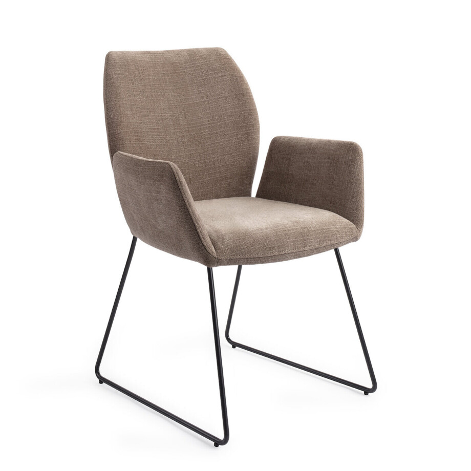 Jesper Home Eetkamerstoel 'Misaki' Slide Black, kleur Mocha Mist Jesper Home Eetkamerstoel 'Misaki' Slide Black, kleur Mocha Mist afbeelding 1