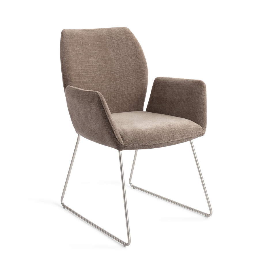 Jesper Home Eetkamerstoel 'Misaki' Slide Steel, kleur Mocha Mist afbeelding 1