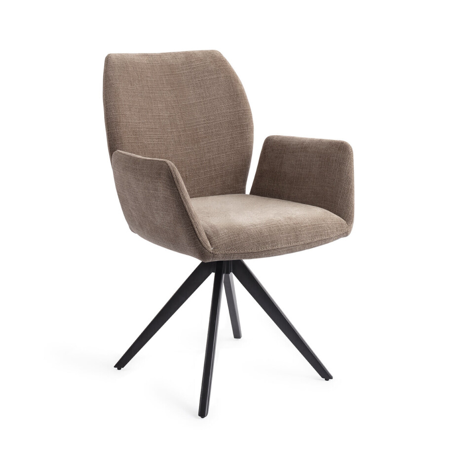 Jesper Home Draaibare Eetkamerstoel 'Misaki' Turn Black, kleur Mocha Mist afbeelding 1