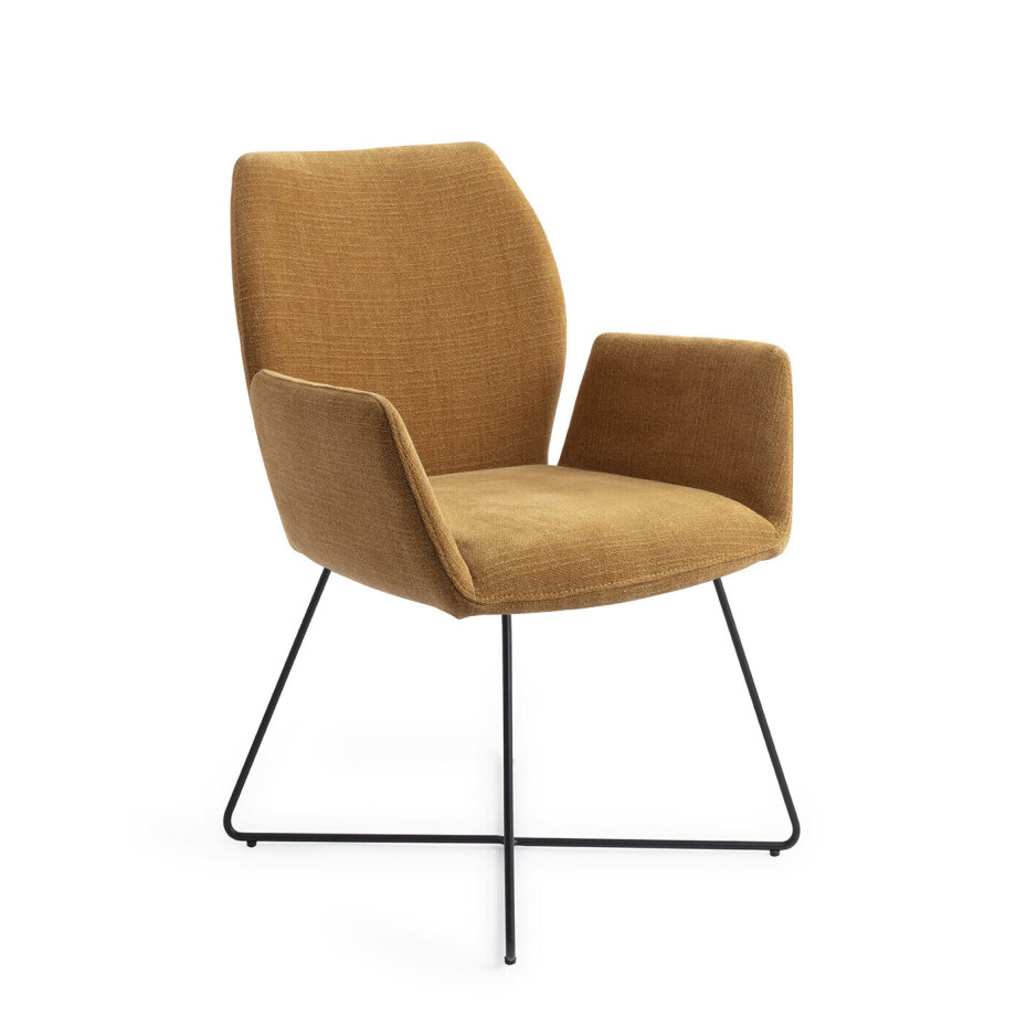 Jesper Home Eetkamerstoel 'Misaki' Cross Black, kleur Honey Harvest Jesper Home Eetkamerstoel 'Misaki' Cross Black, kleur Honey Harvest afbeelding 1