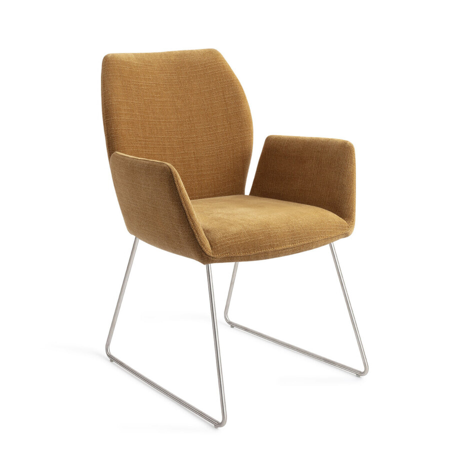 Jesper Home Eetkamerstoel 'Misaki' Slide Steel, kleur Honey Harvest afbeelding 1