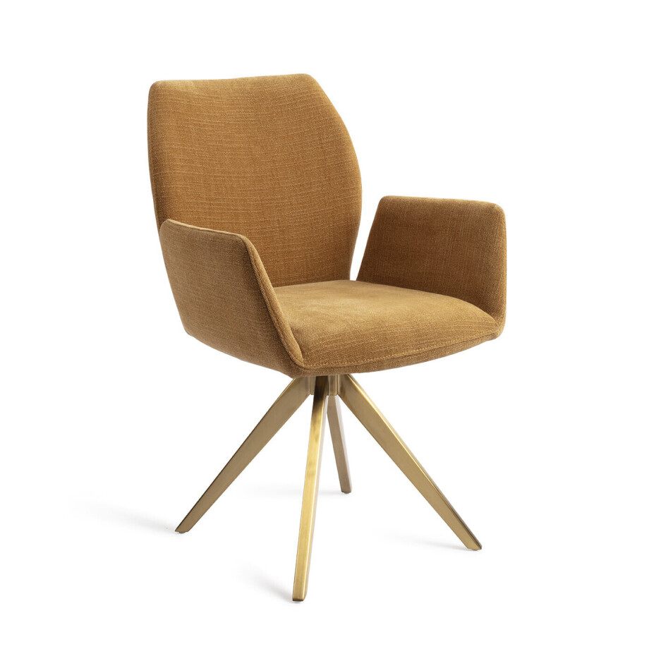 Jesper Home Eetkamerstoel 'Misaki' Turn Gold, Draaibaar, kleur Honey Harvest Jesper Home Eetkamerstoel 'Misaki' Turn Gold, Draaibaar, kleur Honey Harvest afbeelding 1