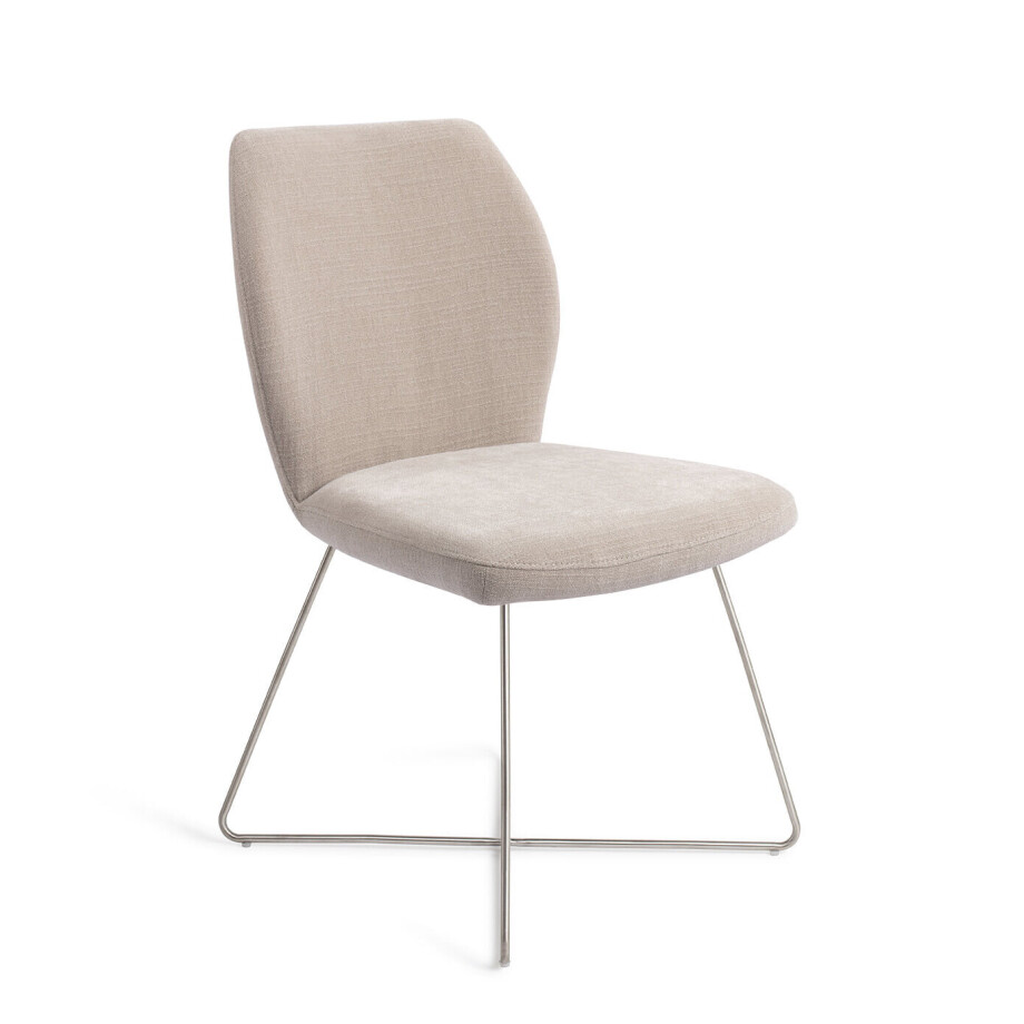 Jesper Home Eetkamerstoel 'Ikata' Cross Steel, kleur Sand Strand afbeelding 1