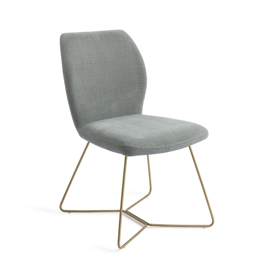 Jesper Home Eetkamerstoel 'Ikata' Beehive Gold, kleur Breezy Blue afbeelding 1