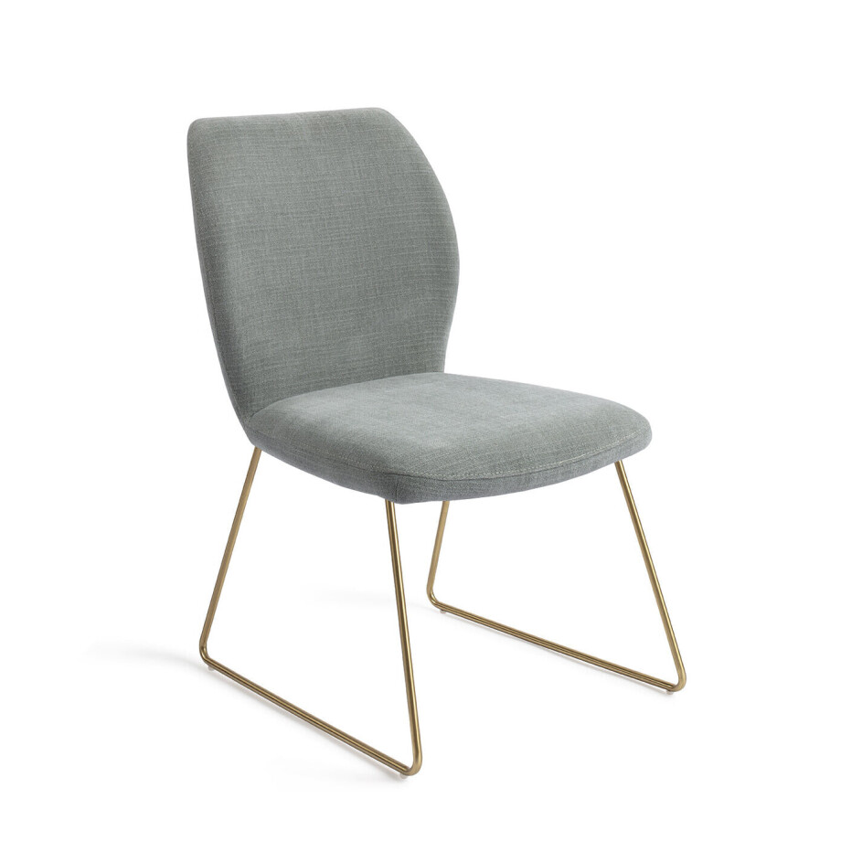 Jesper Home Eetkamerstoel 'Ikata' Slide Gold, kleur Breezy Blue afbeelding 1