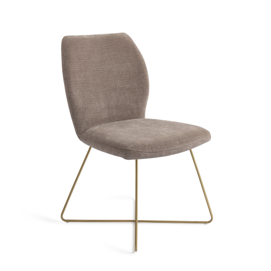 Jesper Home Eetkamerstoel 'Ikata' Cross Gold, kleur Mocha Mist afbeelding 1