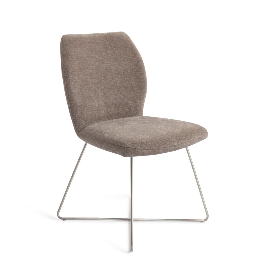 Jesper Home Eetkamerstoel 'Ikata' Cross Steel, kleur Mocha Mist afbeelding 1