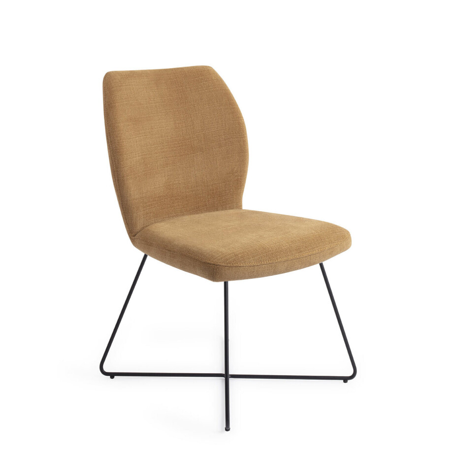 Jesper Home Eetkamerstoel 'Ikata' Cross Black, kleur Honey Harvest afbeelding 1