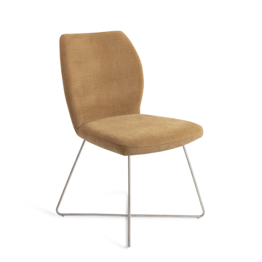 Jesper Home Eetkamerstoel 'Ikata' Cross Steel, kleur Honey Harvest afbeelding 1