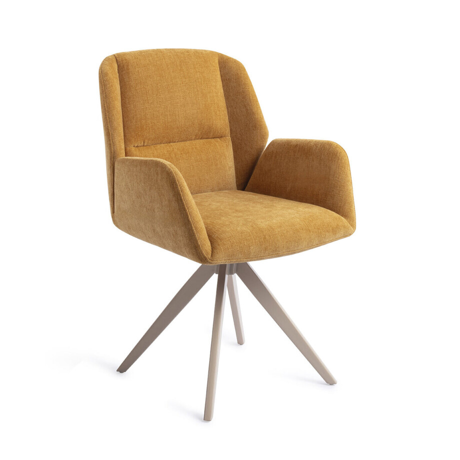 Jesper Home Draaibare Eetkamerstoel 'Myoko' Turn Beige, kleur El Dorado Jesper Home Draaibare Eetkamerstoel 'Myoko' Turn Beige, kleur El Dorado afbeelding 1