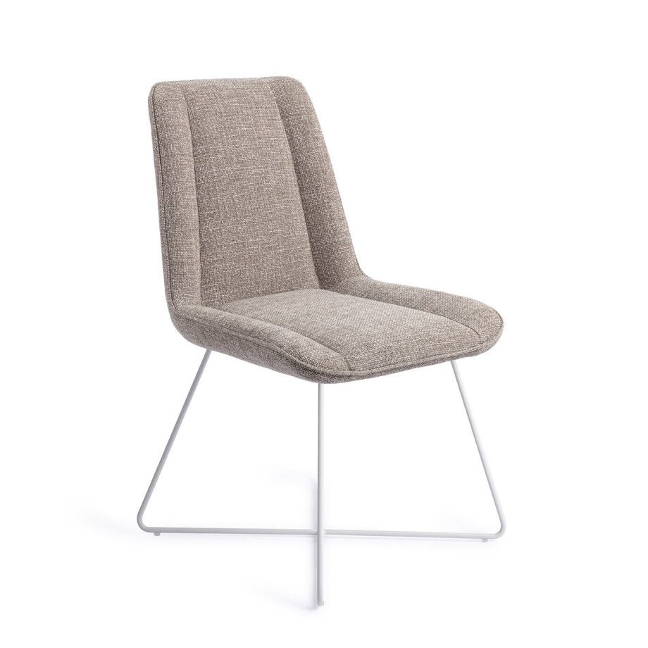 Jesper Home Eetkamerstoel 'Umedo' Cross White, kleur Grainy Greige afbeelding 1