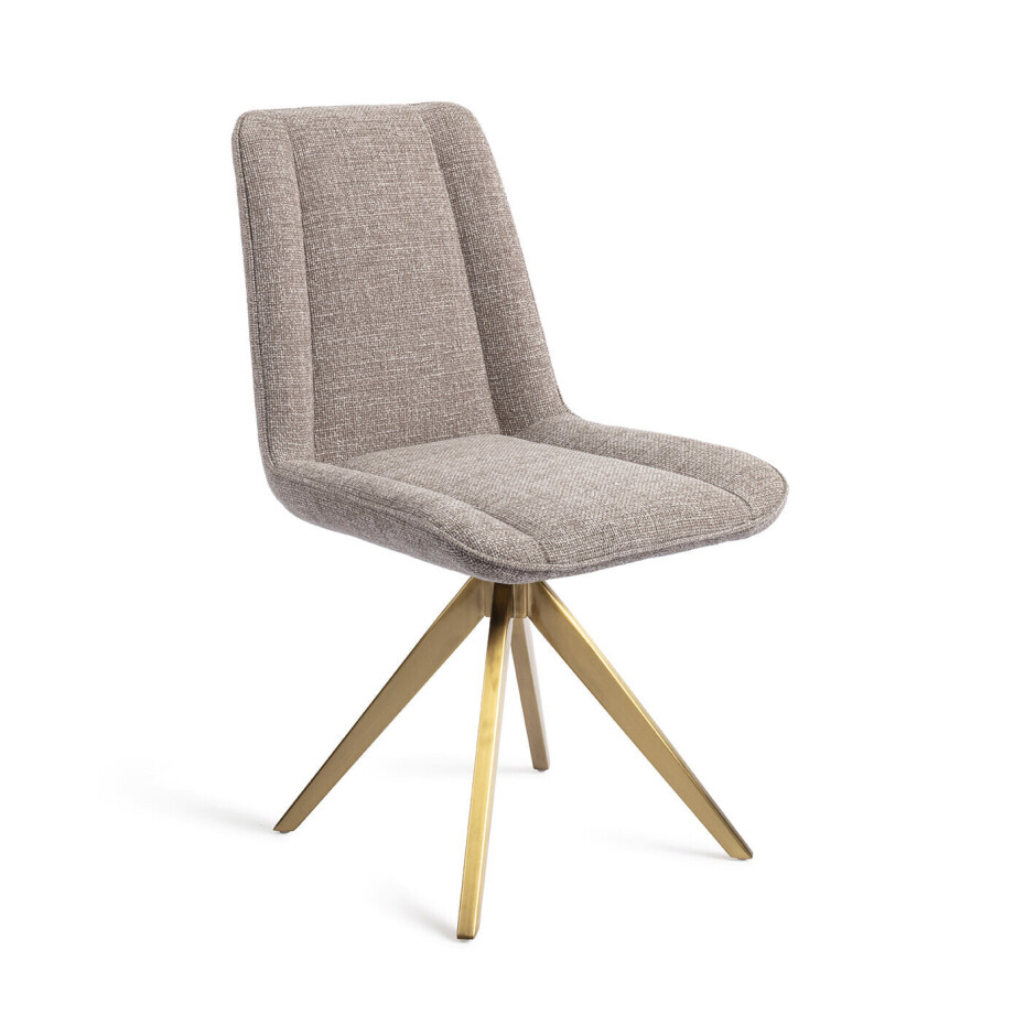 Jesper Home Draaibare Eetkamerstoel 'Umedo' Turn Gold, kleur Grainy Greige afbeelding 1