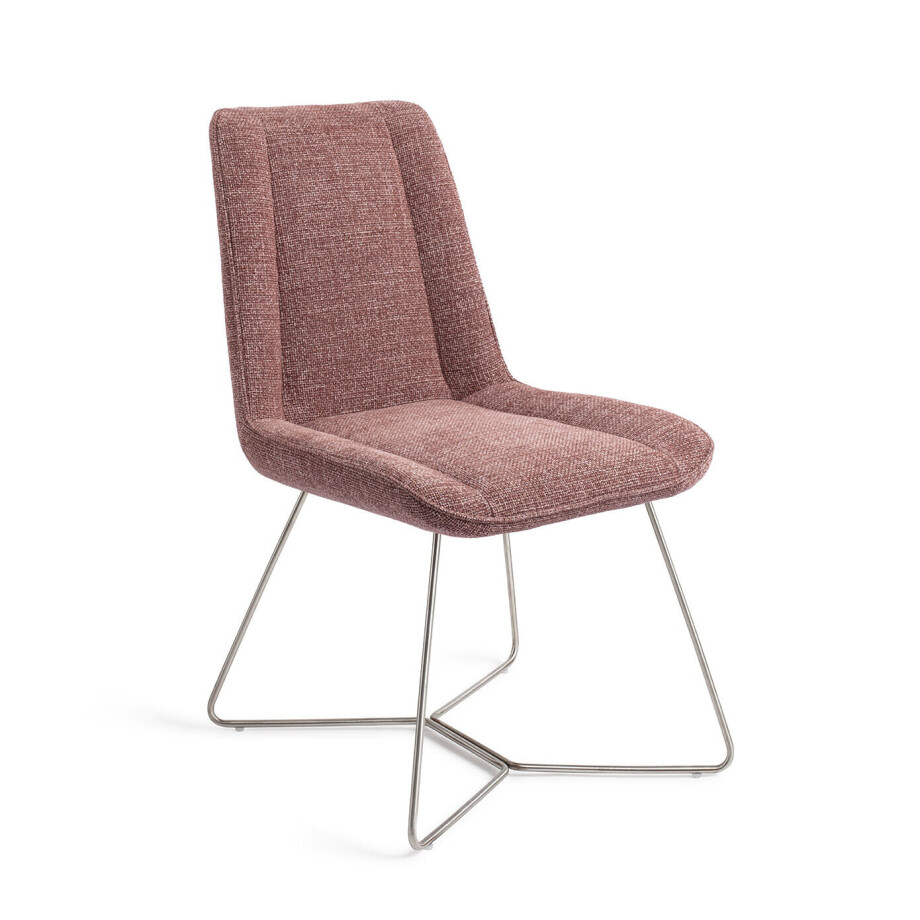 Jesper Home Eetkamerstoel 'Umedo' Beehive Steel, kleur Scarlet Grain afbeelding 1